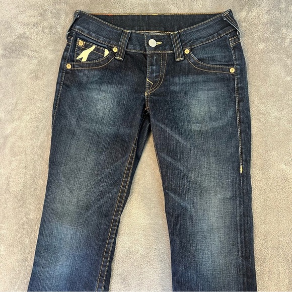 True Religion Women’s Painted Flap Pocket Western Low Rise Boot Cut Jeans 29 - Picture 3 of 10